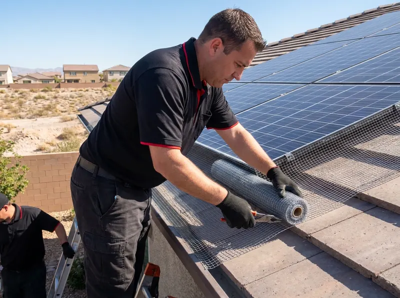 Pigeon Abatement and Solar Panel Exclusion Netting in Las Vegas, NV